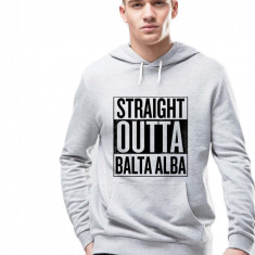 Hanorac Barbati Gri - Straight Outta Balta Alba - L