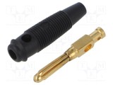 Conector banană 4mm mufă 30A 60V negru Hirschmann T&amp;M