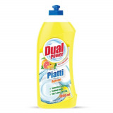 Detergent Lichid de Vase DUAL POWER, 1 L, cu Parfum de Citrice, Detergent pentru Vase, Detergent Vase, Detergent Antidegresant, Detergent de Vase Impo