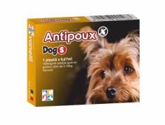PIPETA ANTIPARAZITARA PURICI, CAPUSE, PENTRU CAINI 2-10KG, ANTIPOUX DOG S (CUTIE X 1PIP)