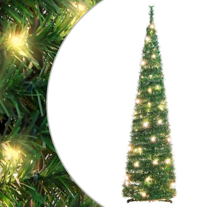 vidaXL Brad de Crăciun artificial pop-up 50 LED-uri verde 120 cm 357751