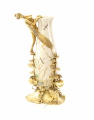 Vaza din portelan Craquele cu decoratiuni din bronz JC-80