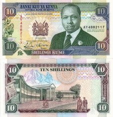 KENYA 10 shillings 1993 UNC!!! foto
