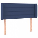Cumpara ieftin Tablie de pat cu aripioare albastru 103x16x78/88 cm textil