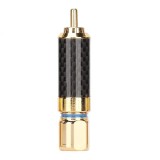 Mufa RCA Profesionala tata inel albastru pentru cablu max. 10mm placata cu aur