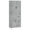 Dulap inalt, gri beton, 69,5x34x180, lemn compozit
