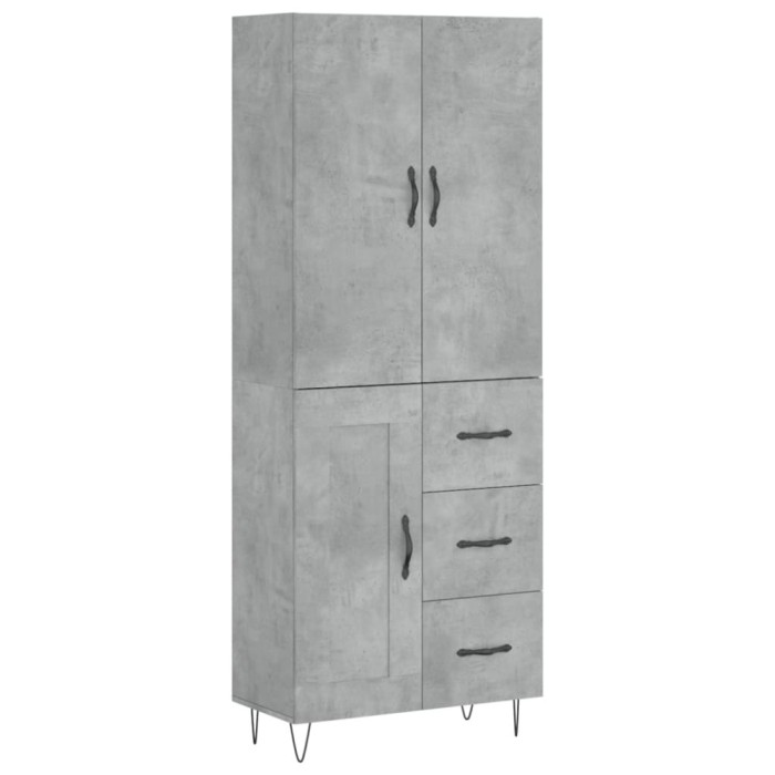 Dulap inalt, gri beton, 69,5x34x180, lemn compozit