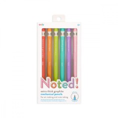 Notat! - Creioane mecanice grafit extra gros - set de 6, cu citate motivationale