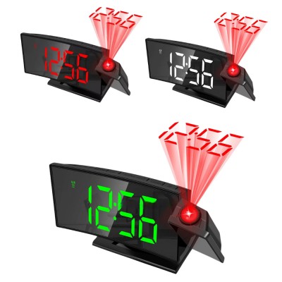 Ceas electronic LED cu proiectie pe tavan, 3 modele, DC5V, alarma foto