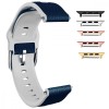Curea hibrid silicon-piele, compatibila Apple Watch 10, 42mm, MLS Blue