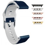 Curea hibrid silicon-piele, compatibila Apple Watch 9|8|7|6|5|4|3|2|1 Series, 41mm|40mm|38mm, MLS Blue