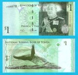 Tonga (p#37) 1 Pa'anga 2009 UNC 'Tupou V' serie: A328978; (ROG CITITI DETALIILE!)