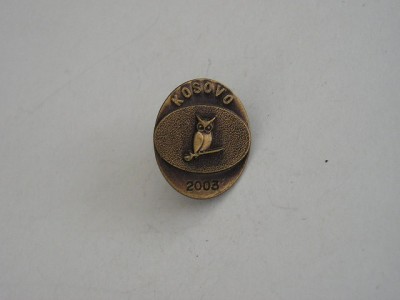 M3 N 13 - insigna - militar - misune Kosovo 2003 - bufnita pe spada foto