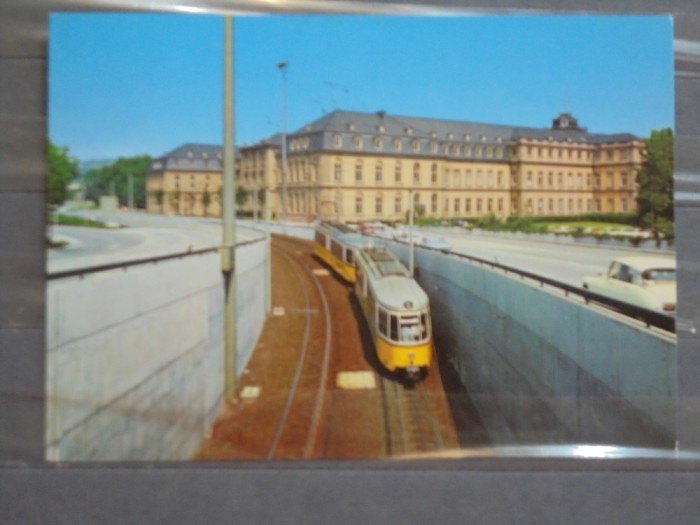 TRAMVAI SUPRAFATA- SUBTERAN - STUTTGARRT, GERMANIA - 1971 - CIRCULATA, TIMBRATA