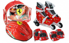 Set role cu accesorii protectie incluse Saica Ferrari marimi reglabile 31-34 foto