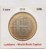 2238 Slovenia 3 Euro 2010 World Book Capital, Ljubljana km 95