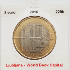 2238 Slovenia 3 Euro 2010 World Book Capital, Ljubljana km 95
