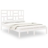 Cumpara ieftin Cadru pat, alb, 140x190 cm, lemn masiv