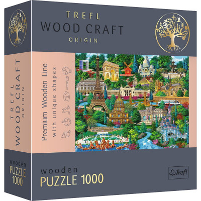 PUZZLE TREFL DIN LEMN 1000 PIESE OBIECTIVE TURISTICE FAIMOASE DIN FRANTA foto