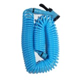 Cumpara ieftin Furtun extensibil de gradina cu pistol si conectori, pentru gazon, 15 m, Albastru Negru, 4 functii