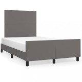 Cumpara ieftin Cadru de pat cu tablie, gri, 120x200 cm, piele ecologica