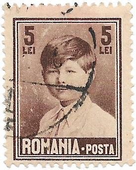 Mihai I, format mare, fara filigran (uzuale), 1928 - 5 L, obliterate x 5 buc.