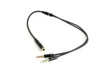 CABLU audio GEMBIRD Splitter stereo (2 x 3.5 mm jack T la 1 x 3.5 mm jack M), 20cm, metal, negru &quot;CCA-418M&quot; (timbru verde 0.18 lei)