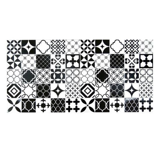 Panou decorativ, PVC, model mozaic, alb si negru, 96x48.5cm GartenVIP DiyLine