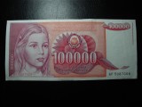 IUGOSLAVIA SERBIA 100.000 DINARI 1989 AUNC