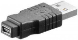 Adaptor USB A tata - mini USB-B 5 pini mama Goobay