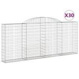 Cumpara ieftin Cosuri gabion arcuite 30 buc, 300x30x120/140 cm fier galvanizat
