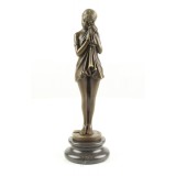 Fata trista- statueta Art Deco din bronz pe un soclu din marmura DC-29