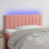 VidaXL Tăblie de pat cu LED, roz, 80x5x78/88 cm, catifea
