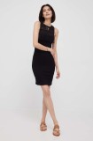Desigual rochie culoarea negru, mini, mulată
