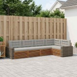 vidaXL Set de canapele de exterior 5 pcs Natural și gri deschis 3383369