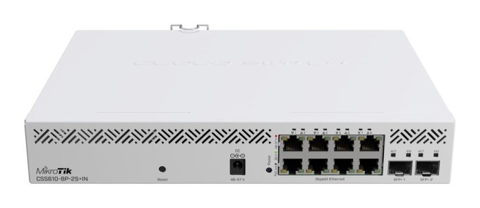 NET SWITCH 8PORT 1000M 2SFP+/CSS610-8P-2S+IN MIKROTIK &quot;CSS610-8P-2S+IN&quot; (timbru verde 2 lei)