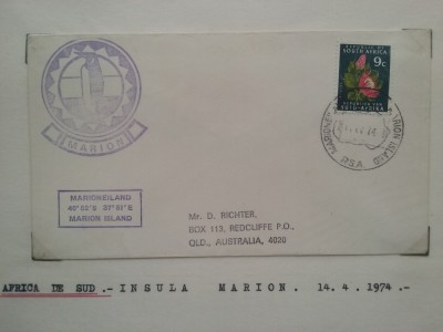 1974-Africa de Sud-Insula Marion-Plic circ. foto