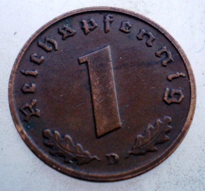 2.739 GERMANIA 1 REICHSPFENNIG 1938 D foto