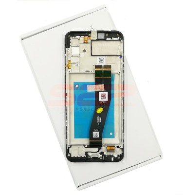 LCD+Touchscreen cu Rama Samsung Galaxy A02s / A025G 163mm BLACK Original Service Pack foto