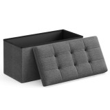SONGMICS Taburet pliabil cu sezut moale, spatiu de depozitare 80litri, maxim 300kg, 76x38x38cm, gri inchis Household NewTrend
