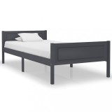 VidaXL Cadru de pat, gri, 100x200 cm, lemn masiv de pin