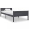 vidaXL Cadru de pat, gri, 100x200 cm, lemn masiv de pin 322125