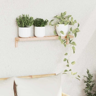 Raft suspendat, 62x10x12,5 cm, lemn masiv nuc foto