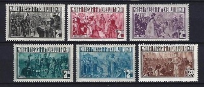 Romania 1933 - Marea Frescă a Ateneului Rom&amp;acirc;n - 6 vignete dantelate - MNH *** foto