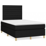 Gossi pat cu arcuri, saltea si led, negru, 120x190 cm, textil
