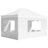 VidaXL Cort de petrecere pliabil cu pereți, alb, 4,5 x 3 m, aluminiu