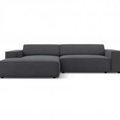 Coltar modular stanga 3 locuri, Jodie, Micadoni Home, BL, 224x166x70 cm, poliester, gri inchis