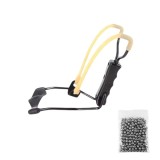 Cumpara ieftin Set prastie metalica profesionala cu suport de incheietură si 100 bile 9 mm, metal, maner antiderapant, 18 cm