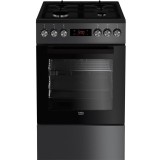 Aragaz Beko FSM52330DAON, 4 arzatoare, Gaz + Electric, 50 cm, Grill, antracit
