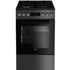 Aragaz Beko FSM52330DAON, 4 arzatoare, Gaz + Electric, 50 cm, Grill, antracit
